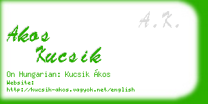 akos kucsik business card